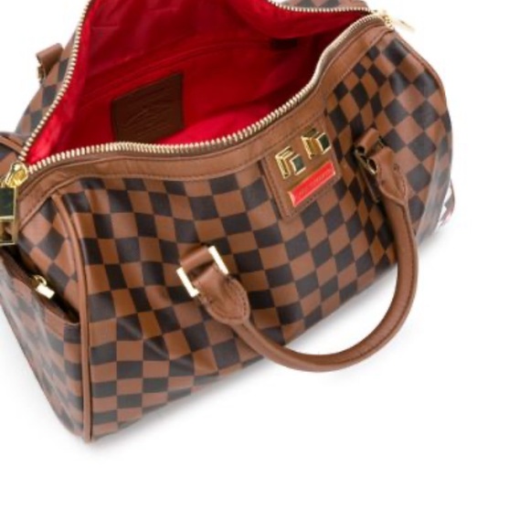 Brown Checkered Sharks in Paris Bags Set by Sprayground - Picture 2 of 12